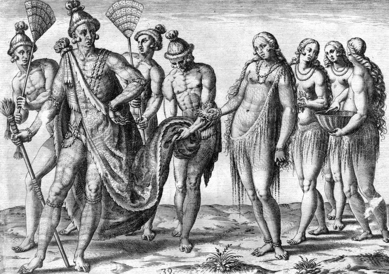 Stammen Timucua-indianerna av Theodor de Bry