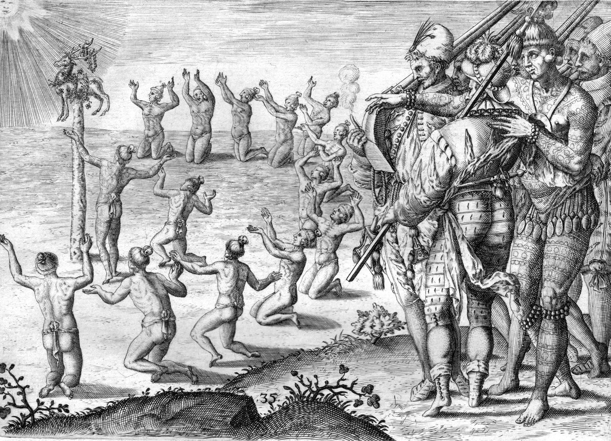Stammen Timucua-indianerna av Theodor de Bry