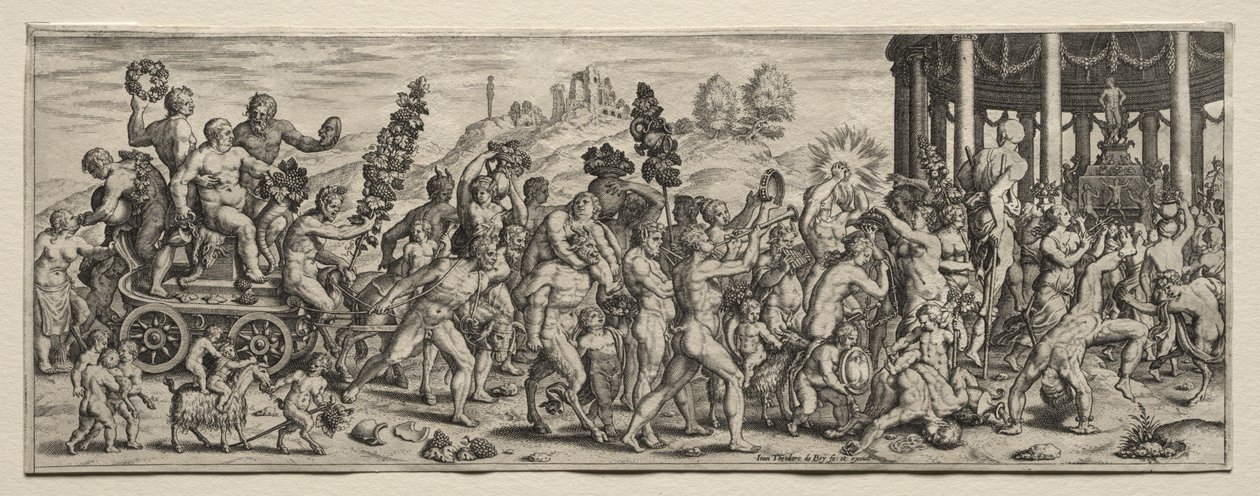 Bacchus triumf av Theodor de Bry