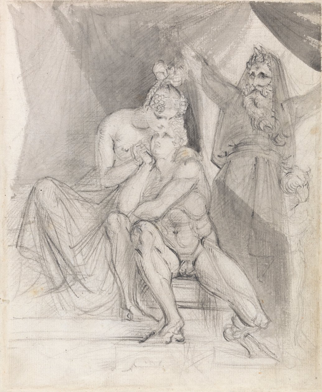 Prospero tittar på Ferdinand och Miranda av Theodor von Holst