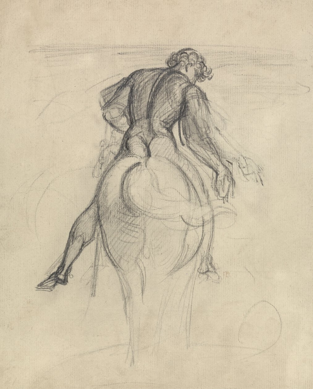 Studie av en man som rider på en häst av Theodor von Holst