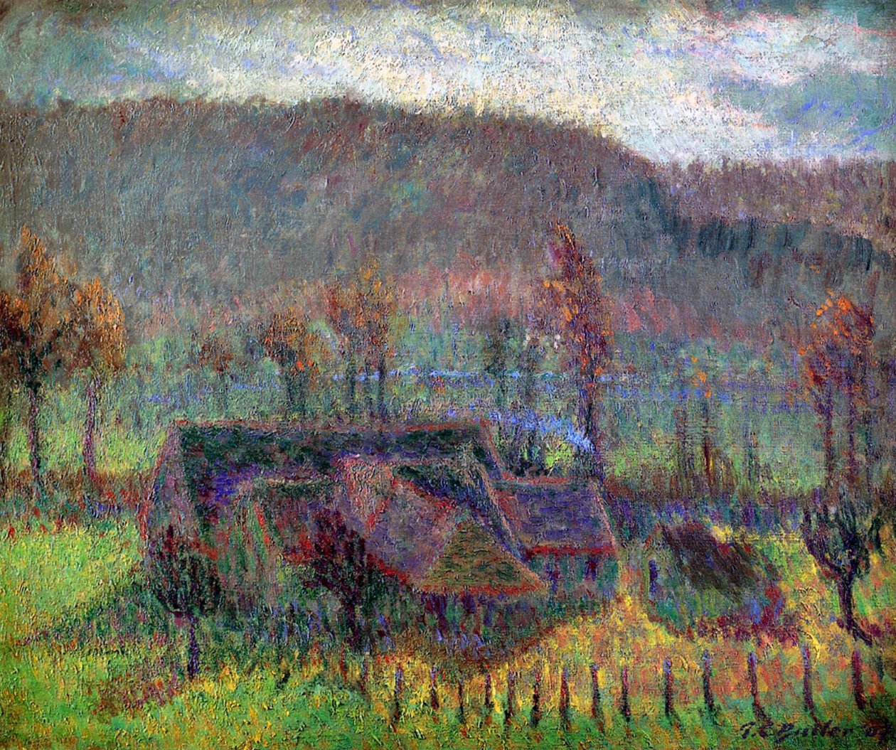 Stugor vid Giverny, ca 1907 av Theodore Earl Butler