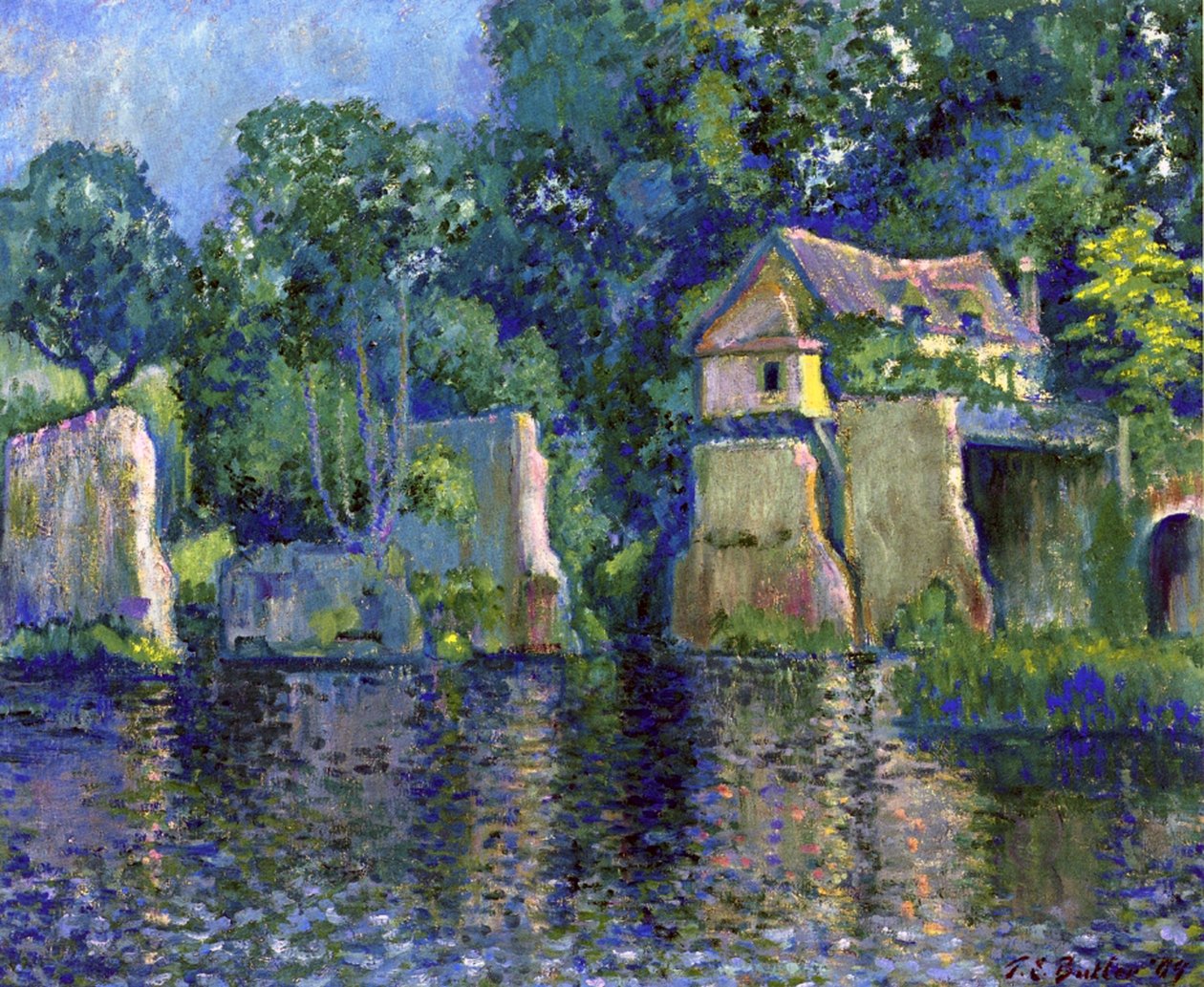 Vernon, nära Giverny, 1909 olja på duk av Theodore Earl Butler