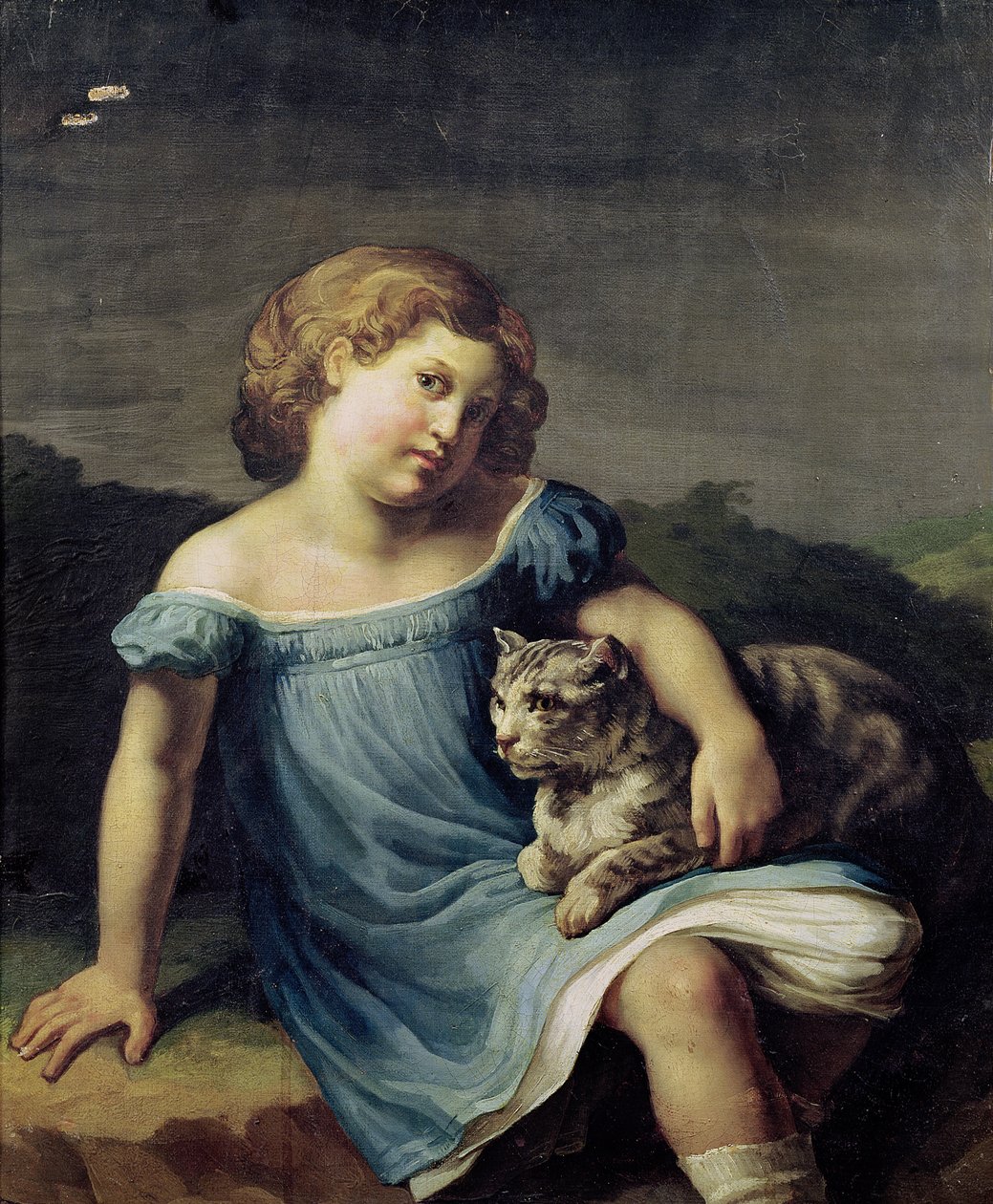 Porträtt av Louise Vernet som ett barn, 1818-19 av Theodore Gericault