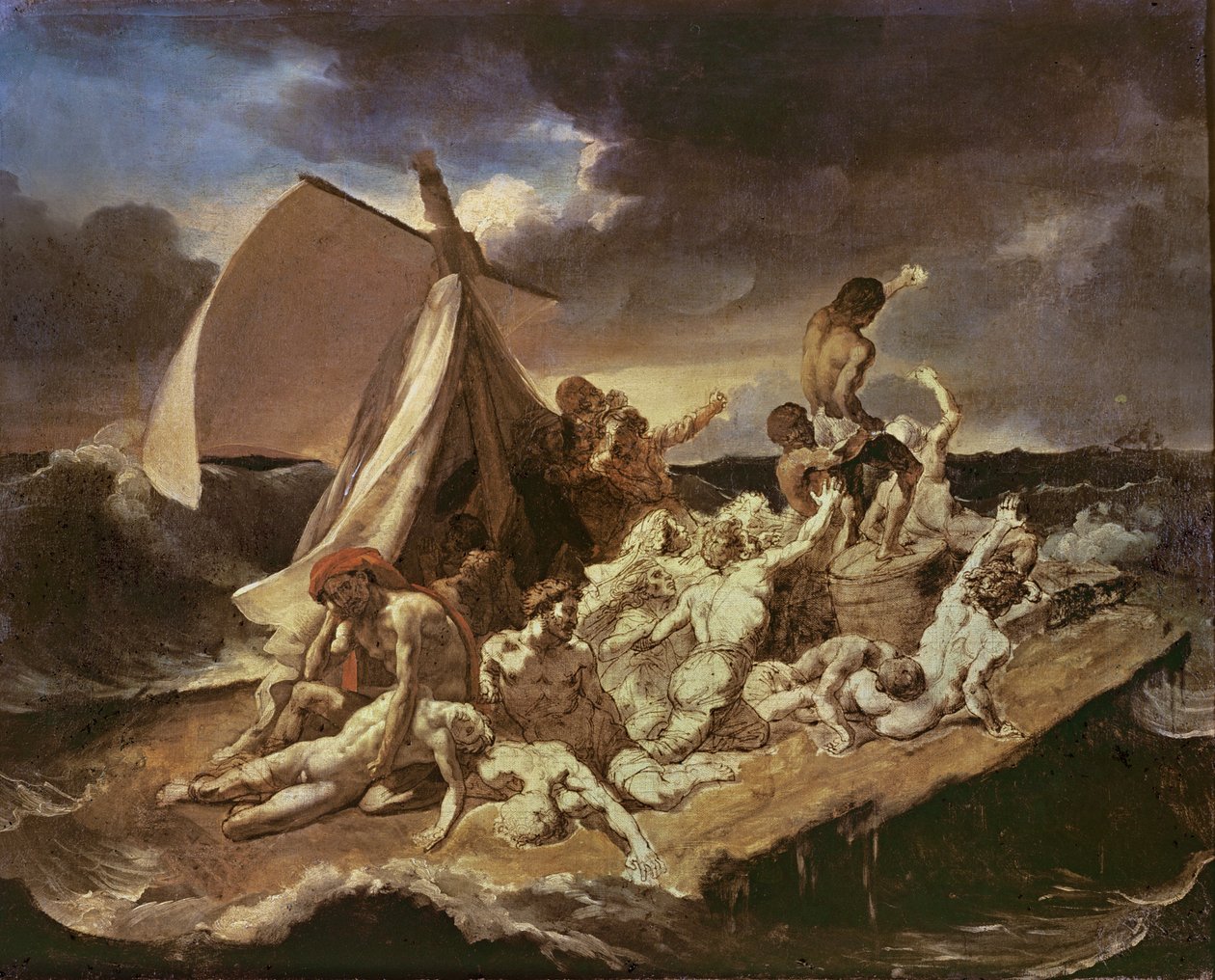 Andra studien för Medusas flotte av Theodore Gericault
