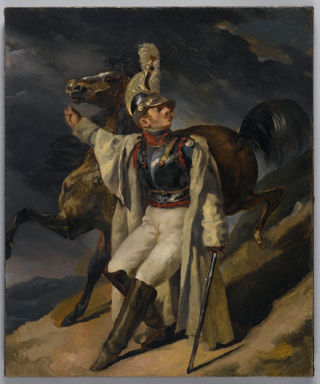 Studie för The Wounded Cuirassier, 1814 (se även 60407) av Theodore Gericault