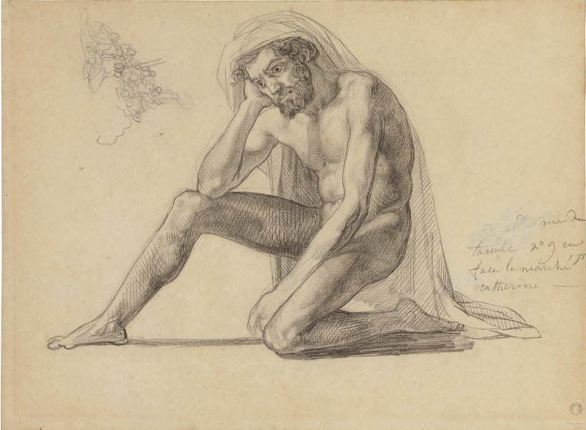 Study for the father in the Raft of the Medusa av Theodore Gericault