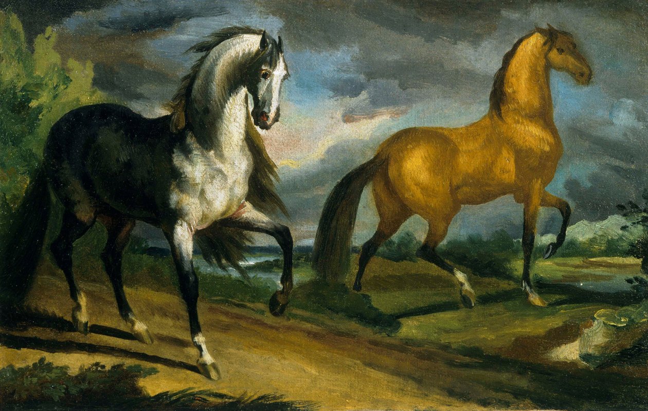Två hästar av Theodore Gericault