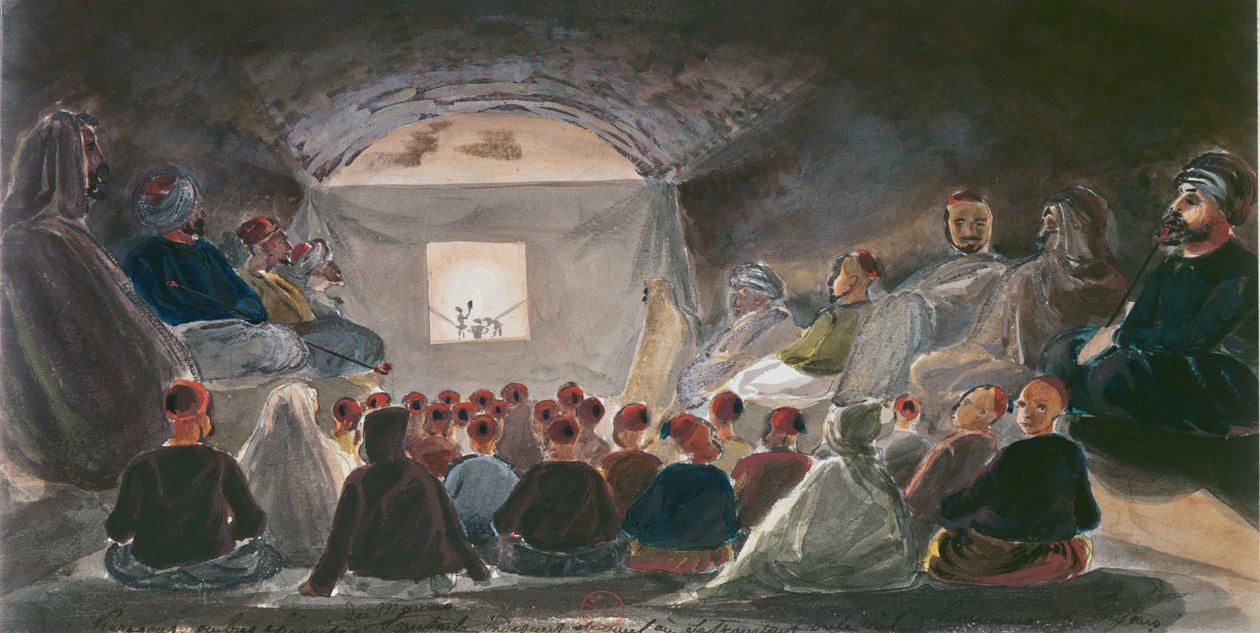 Show med skuggdockor i Algeriet. c.1835 av Theodore Leblanc