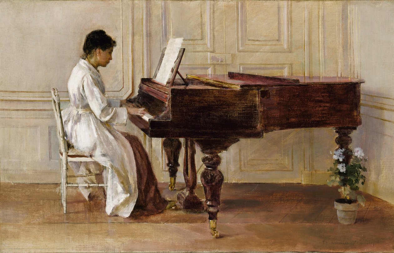 På pianot, 1887 av Theodore Robinson