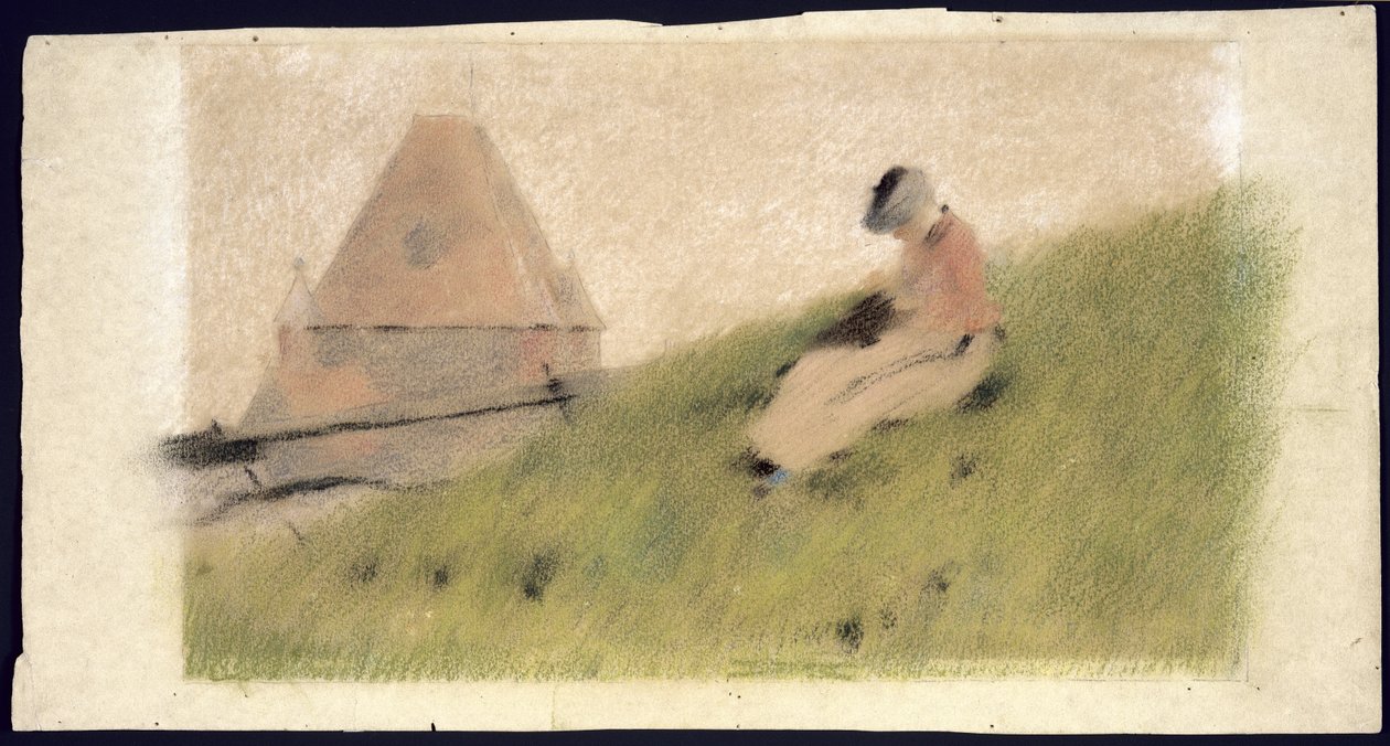 On the Cliff, ca 1887 (pastell och krita på papper) av Theodore Robinson