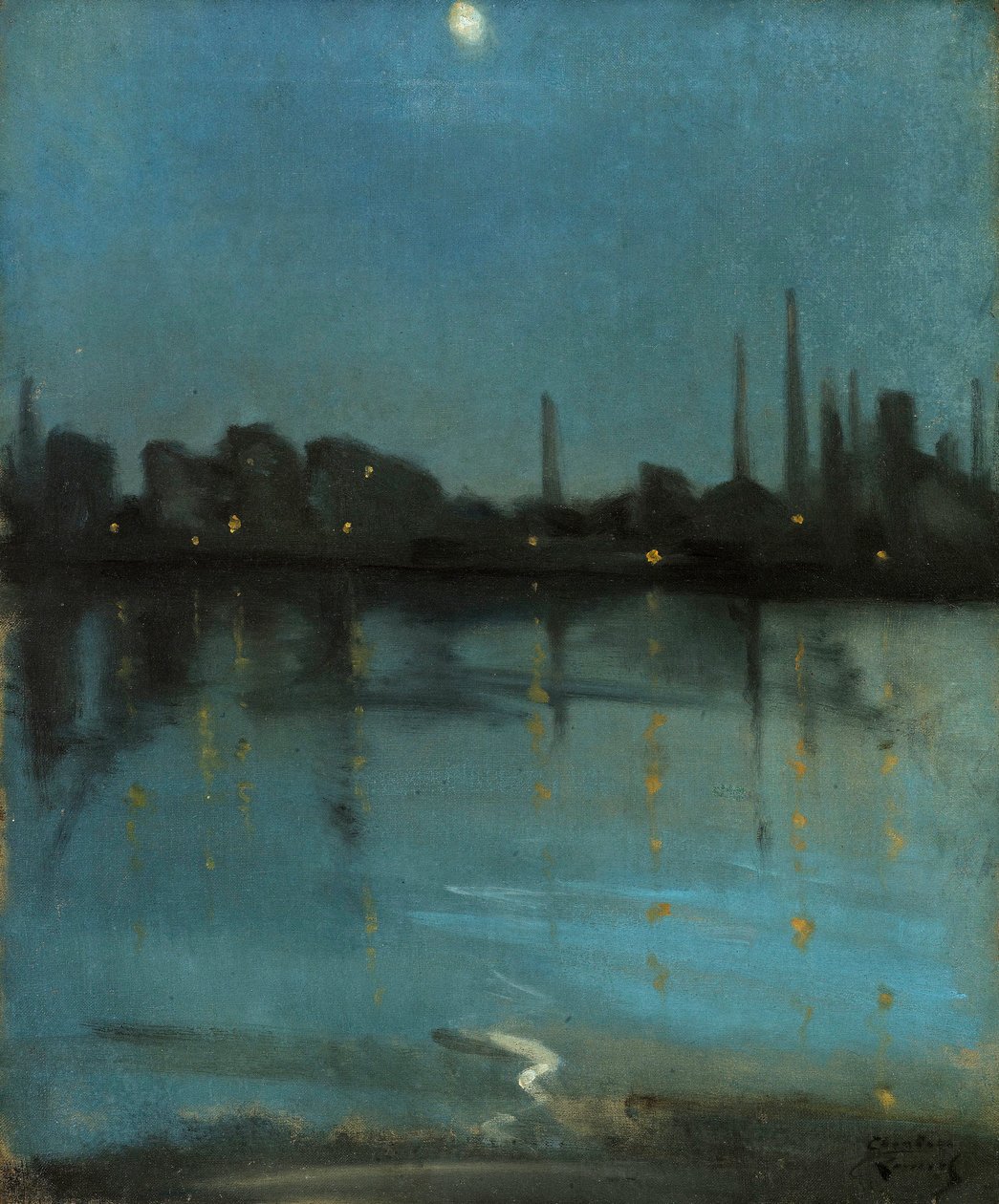 Battersea och Themsen från Chelsea, ca 1890 av Theodore Roussel