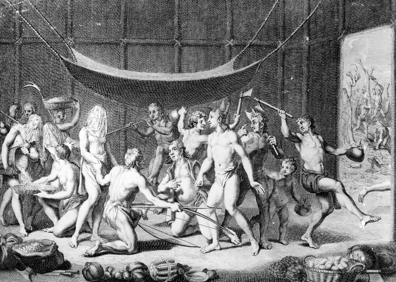 Äktenskap mellan indianerna i Panama, från "Ceremonier och religiösa seder för alla världens folk" av Bernard Picart, publicerad 1723 av Theodore de Bry