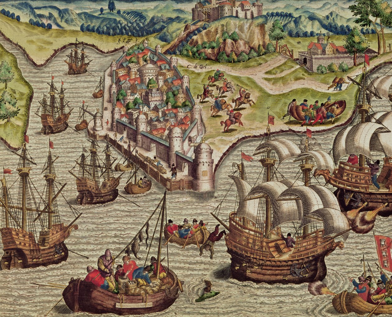 Naval Combat, illustration från 