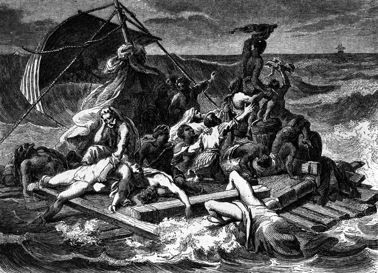 Medusas flotte efter målningen av Gericault (gravyr) av Theodore (after) Gericault