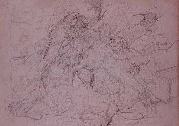 Nedstigning från korset (ritning) av Theodore (attr. to) Gericault