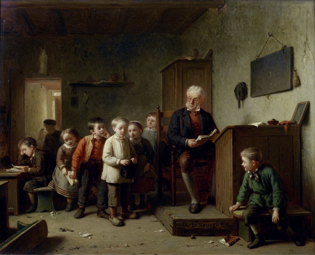 Klassrummet, 1872 av Theodore Bernard de Heuvel