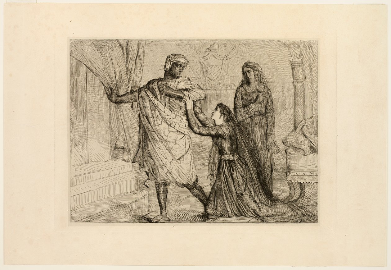 Bort!, tallrik sju från Othello av Théodore Chassériau
