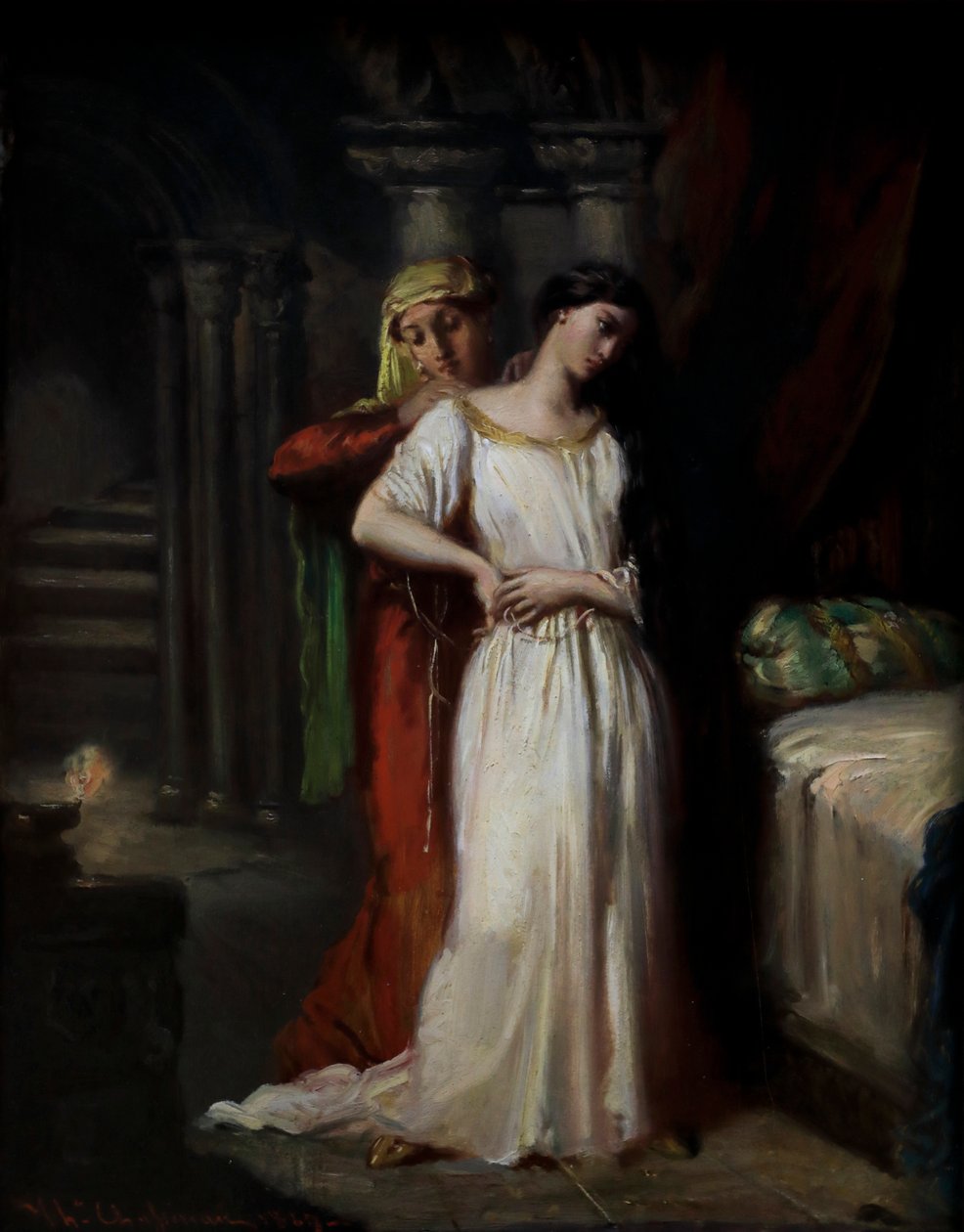 Desdemona drar sig tillbaka till sin säng av Théodore Chassériau