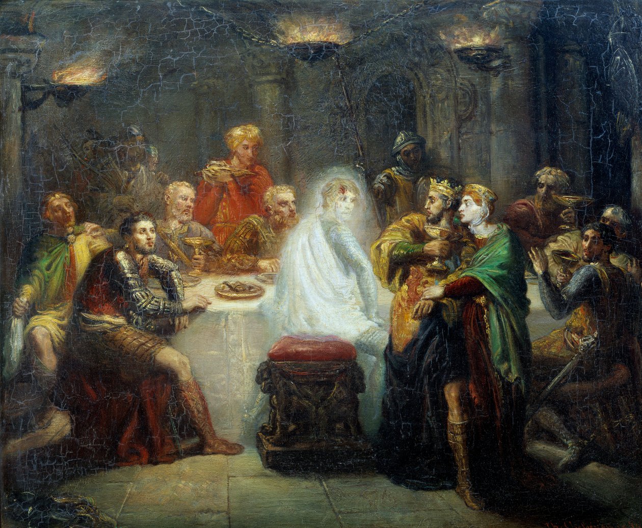 Spektrum av Banco Illustration för William Shakespeares verk "" MacBeth". Målning av Theodore Chasseriau (1819-1856) 1854 Reims, Musee des Beaux Arts av Théodore Chassériau