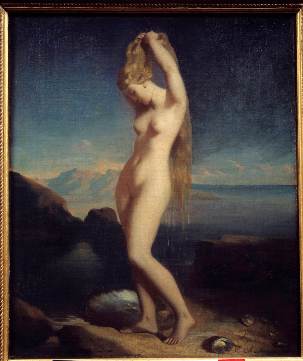 Venus anadyomene eller Venus marinmålning av Theodore Chasseriau (1819-1856) 1838 Sön. 0,65 x 0,55 m av Théodore Chassériau