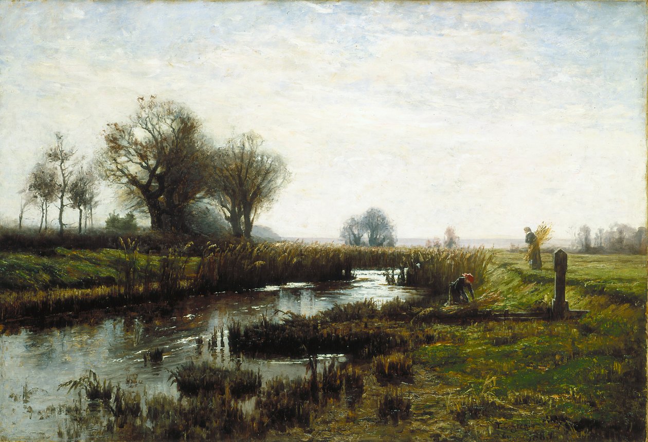 Sen eftermiddag, Dachau Moor (olja på duk) av Theodore Clement Steele
