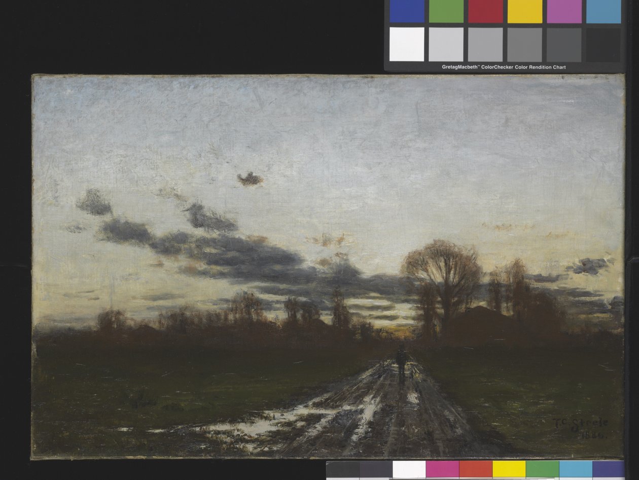 Sunrise (olja på duk) av Theodore Clement Steele