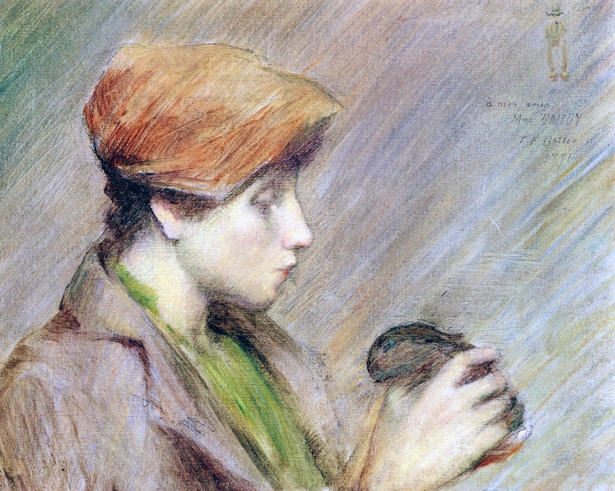 Suzanne Hoschedé med en kanin, 1891 av Theodore Earl Butler