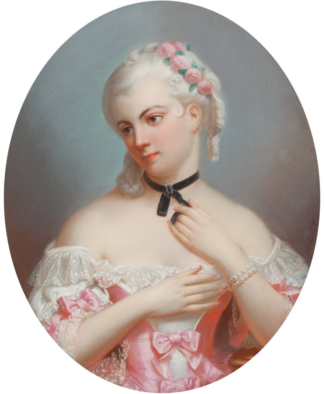 Louise Elisabeth av Frankrike (1727-1759), av Fantin-Latour, Theodore (1805-1872). Pastell på papper, Första hälften av 1800-talet. Privat samling av Theodore Fantin Latour