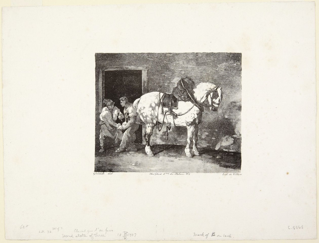 A  Horse being Shod (En häst som skos) av Theodore Gericault