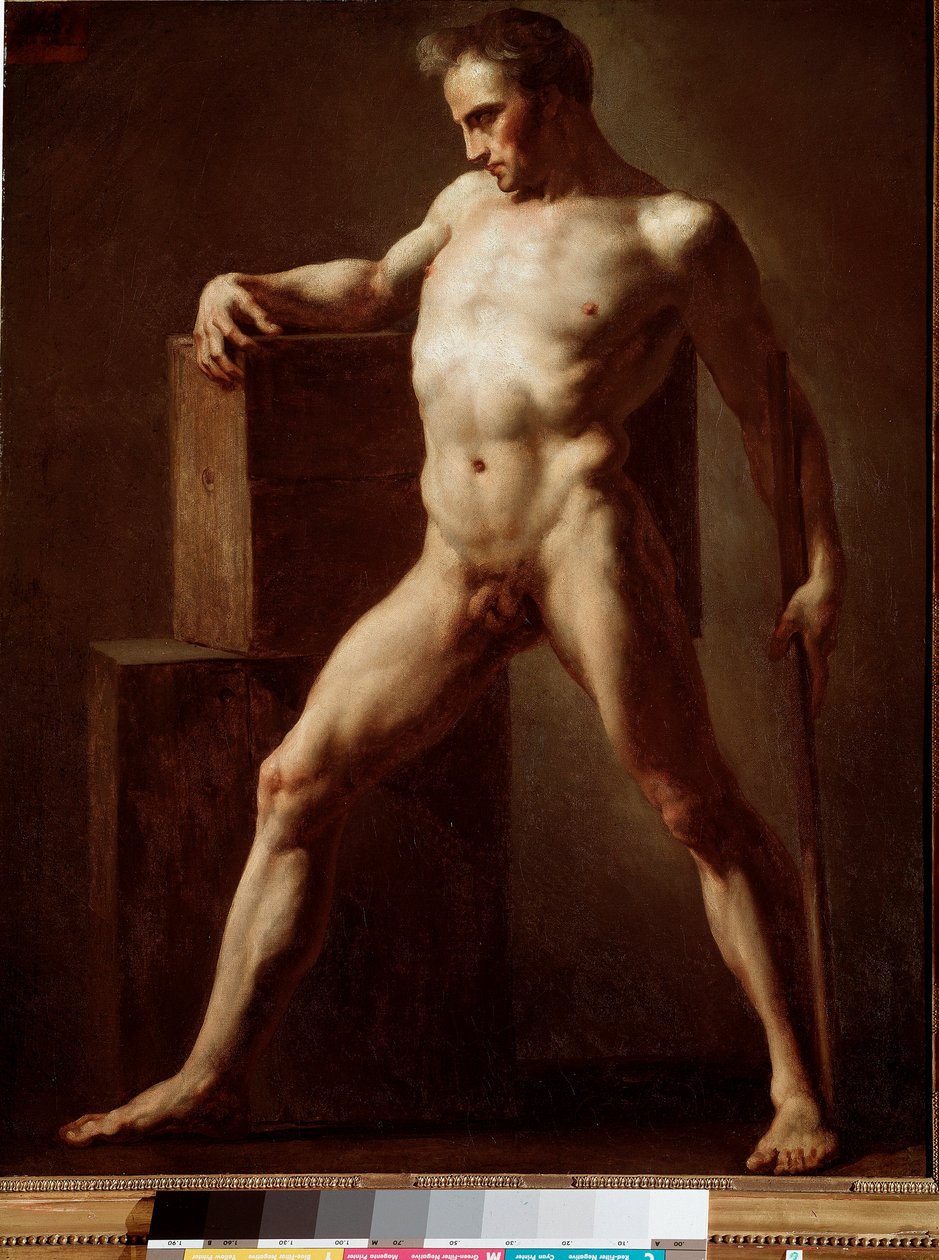 Academie Akademisk studie av naken kropp. Målning av Jean Louis Theodore Gericault (1791-1824) 1808-1812 Sön. 79x62 cm Rouen, musee des Beaux Arts av Theodore Gericault