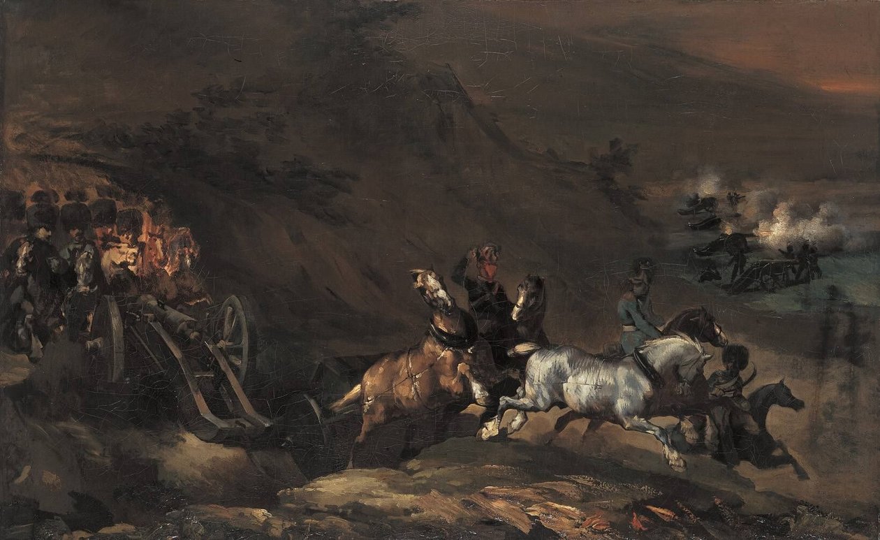 Framryckande artilleri av Theodore Gericault