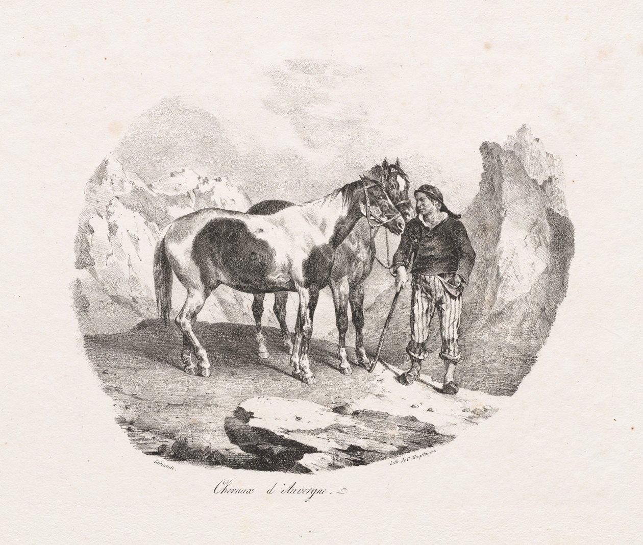 Hästar i Auvergne av Theodore Gericault
