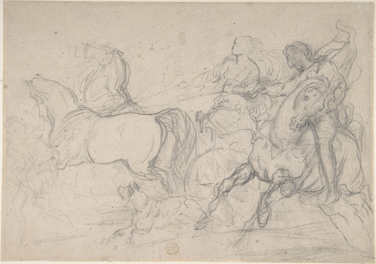 Vagnförare och ryttare av Theodore Gericault