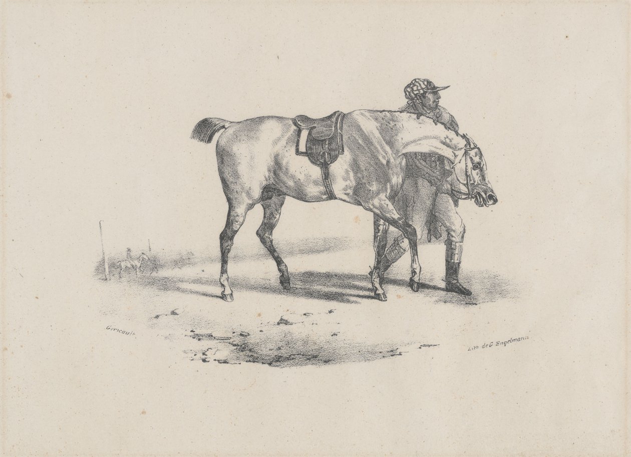 En häst som rastas före loppet (A Horse Being Walked Before the Race) av Theodore Gericault