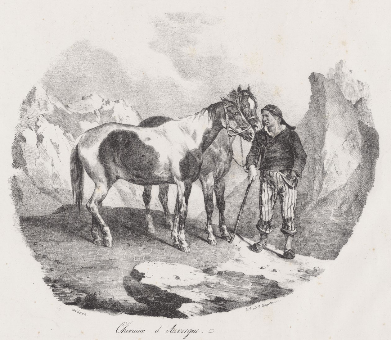 Hästar från Auvergne (Auvergne Horses) av Theodore Gericault