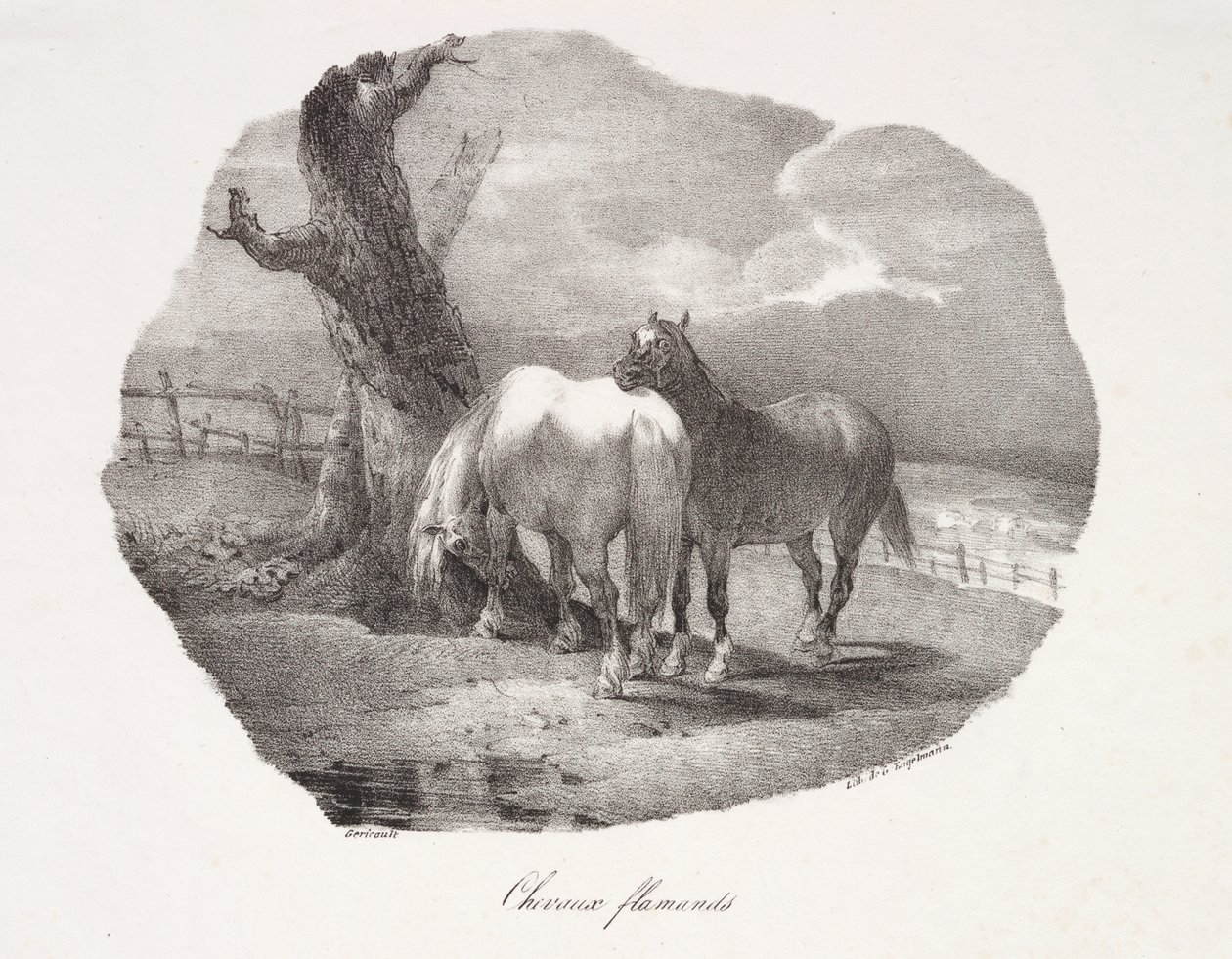 Flamländska hästar av Theodore Gericault