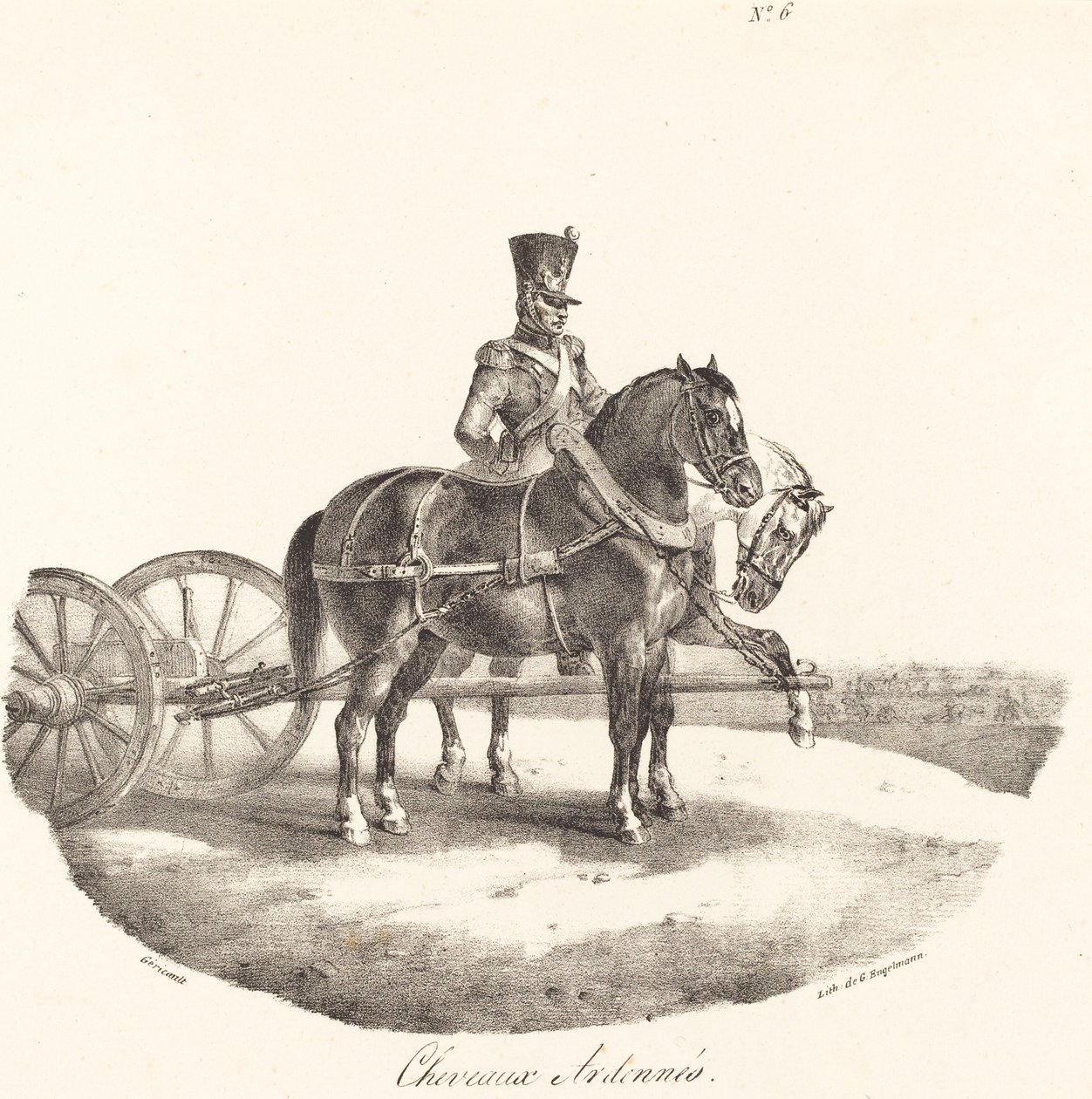 Ardennerhästar av Theodore Gericault