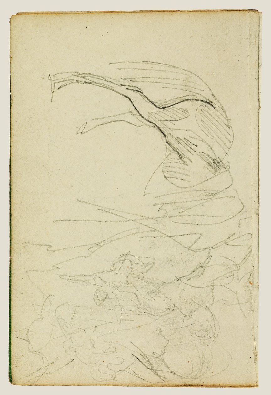 Kompositionsstudie, häststudier av Theodore Gericault
