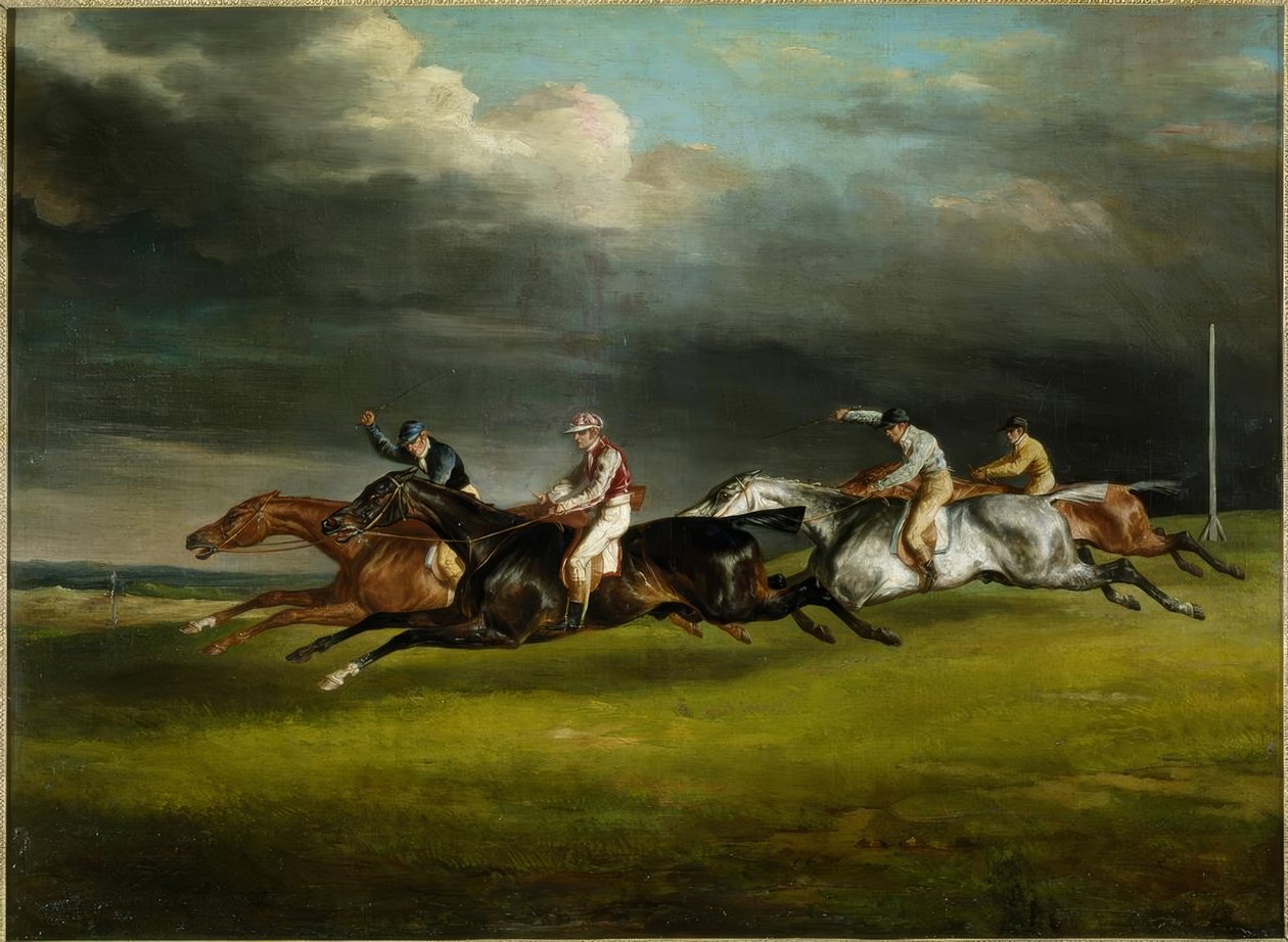 Hästkapplöpning (derbyt 1821 i Epsom av Theodore Gericault