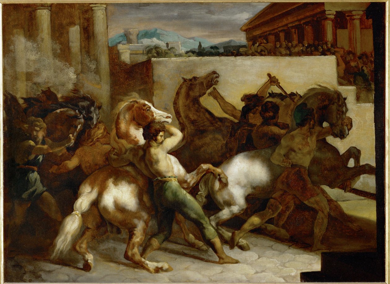 Gratis hästkapplöpning i Rom - Hästkapplöpning i Rom ... av Theodore Gericault
