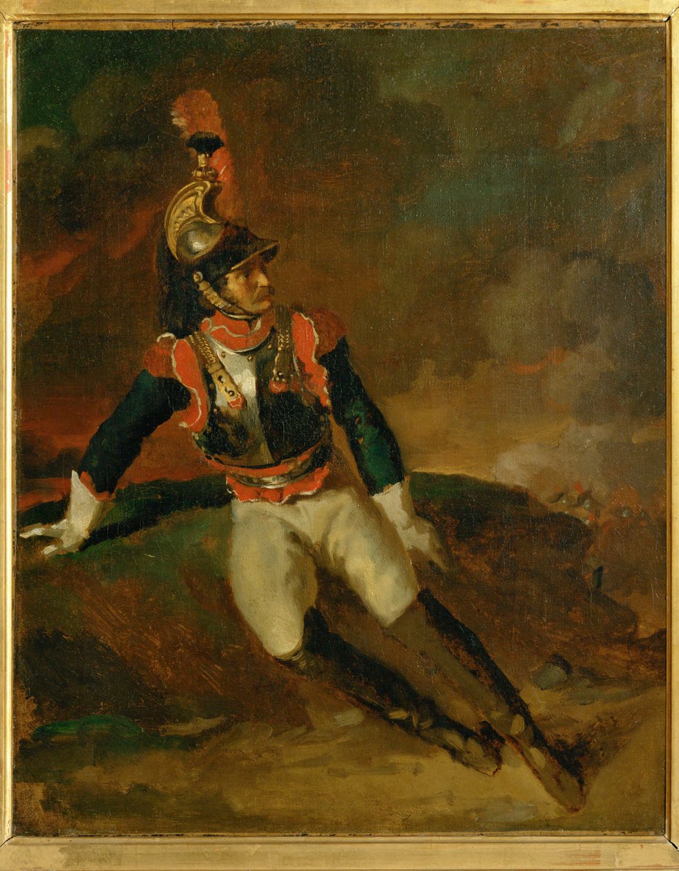 Cuirassier blesse, skiss ... av Theodore Gericault