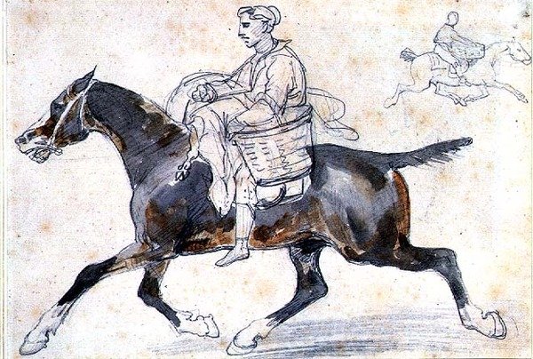 Engelsk slaktare till häst (penna och akvarell) av Theodore Gericault