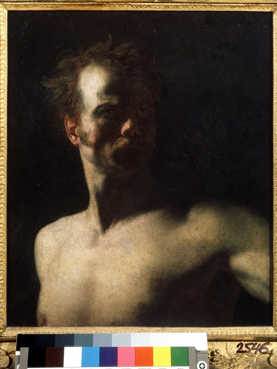 ""Nakenstudie"" Målning av Theodore Gericault (1791-1824) 1810-1811 Pushkin Museum, Moskva av Theodore Gericault