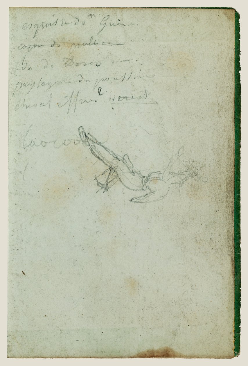 Figurstudier och inskriptioner av Theodore Gericault