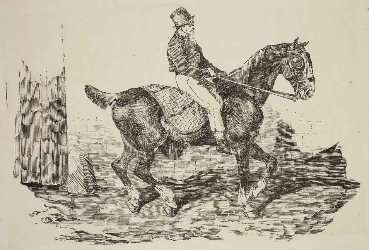 Géricault - Vagnhäst riden av en palfrenier, 1820 av Theodore Gericault