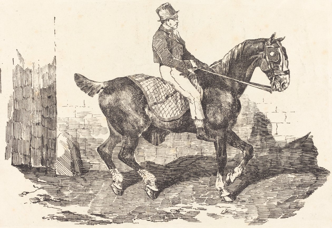 Brudgum monterad på en vagn-häst av Theodore Gericault