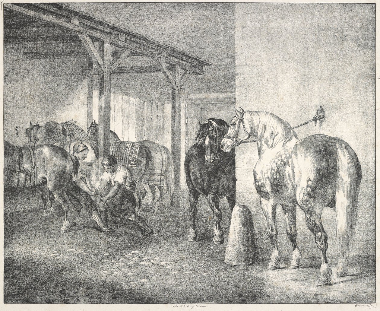 Hangar de maréchal-ferrant (En smedja) av Theodore Gericault