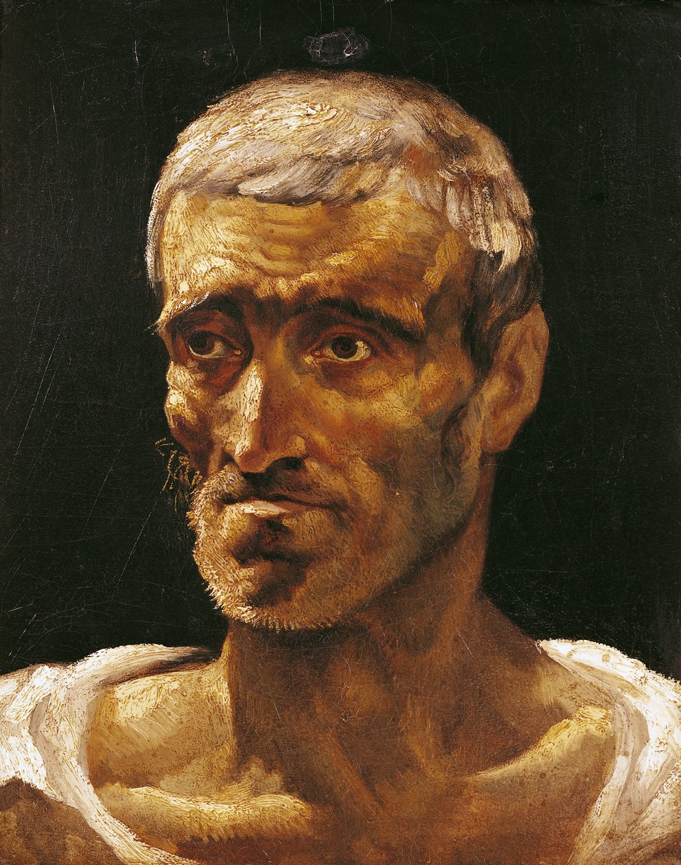 Chef för en skeppsbruten man, studie för flotten av Medusa, 1817-19 av Theodore Gericault