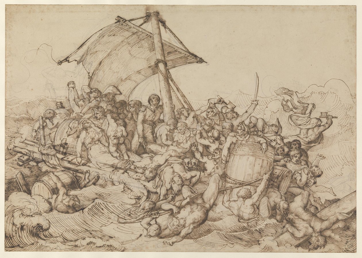 Flotten med de skeppsbrutna från fregatten ”De Médusa” av Theodore Gericault